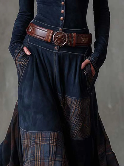Azucena | Suede maxi dress with belt