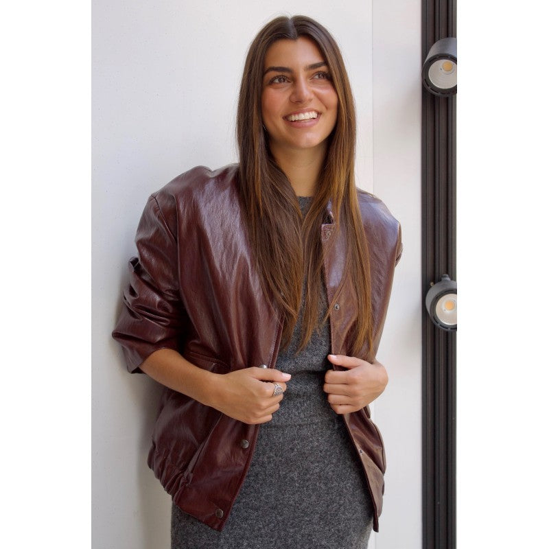 KURTKA BOMBER BURGUNDOWA