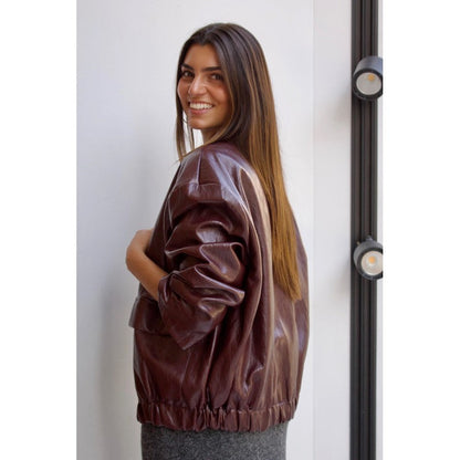 KURTKA BOMBER BURGUNDOWA
