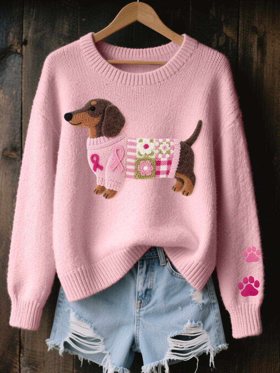 Naoni | Sweter wełniany z wzorem jamnika