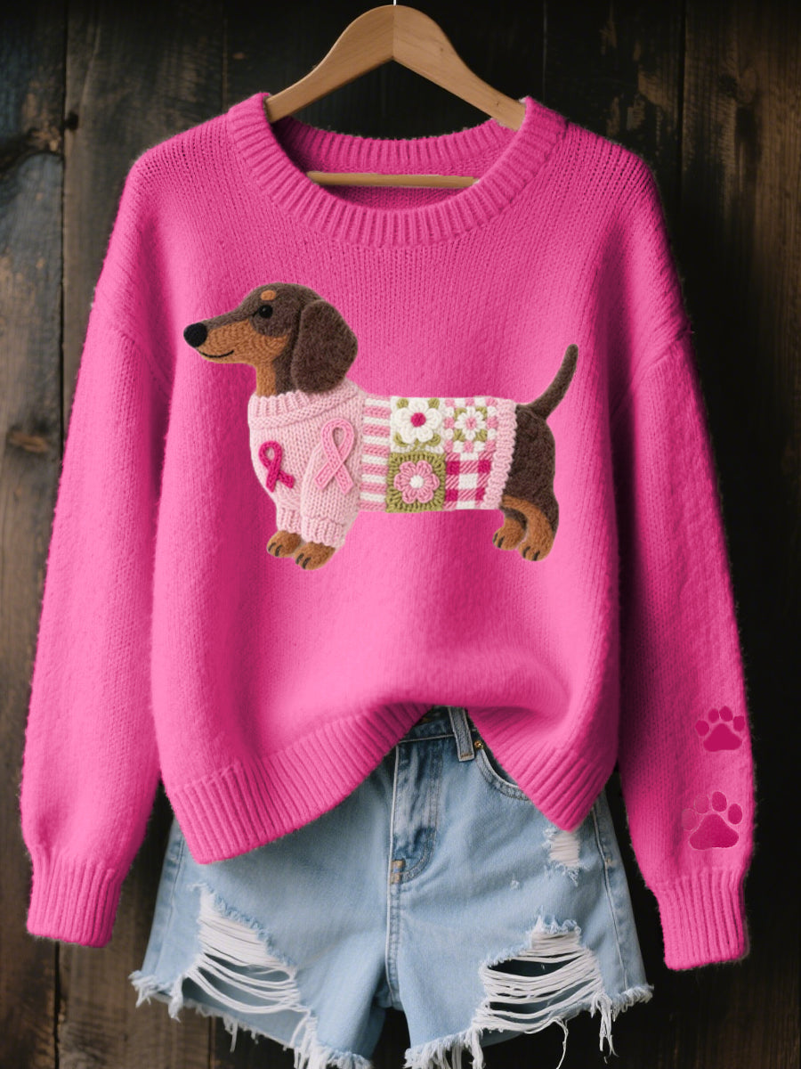 Naoni | Sweter wełniany z wzorem jamnika